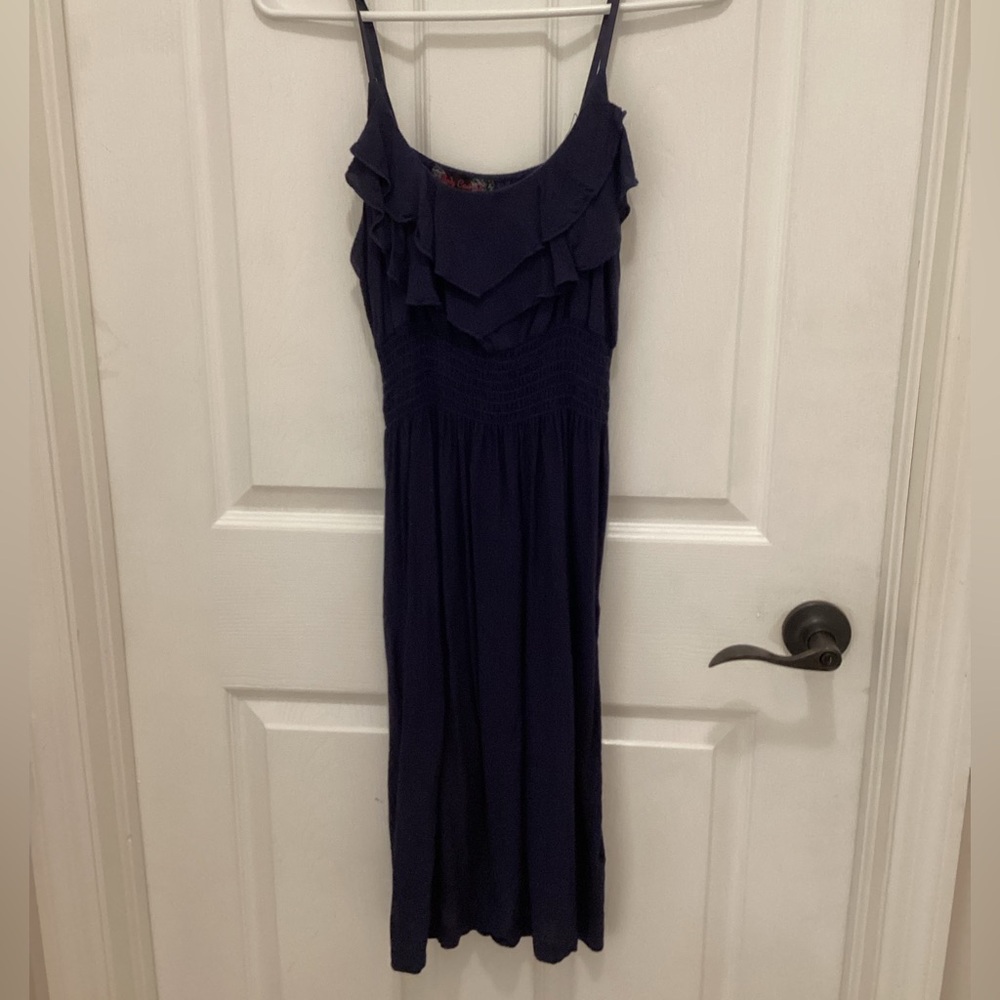 Body Central Dark Blue Ruffled Dress